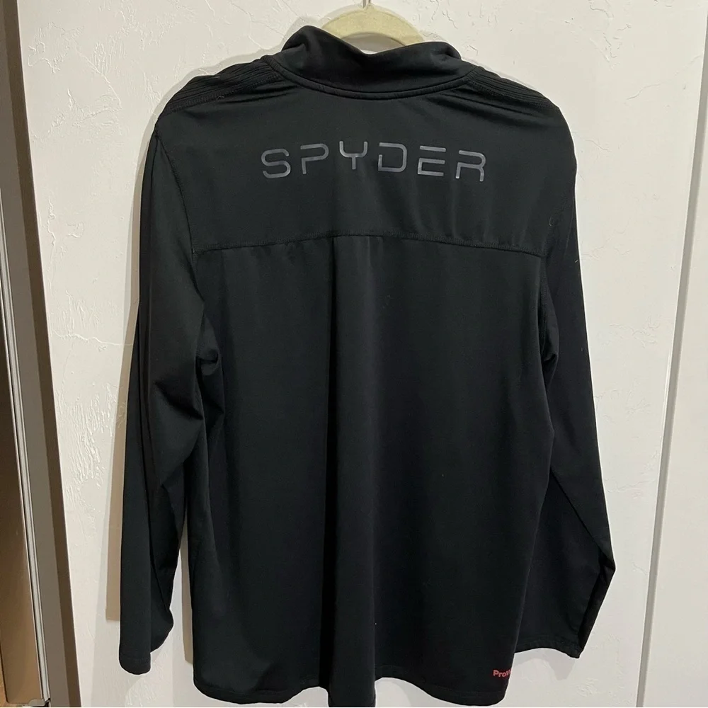 Spyder Mens Black 1/4 Zip Activewear Pullover Large